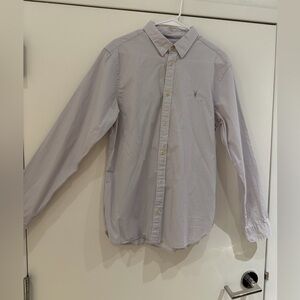 All Saints Men's Light Gray Button Down Shirt